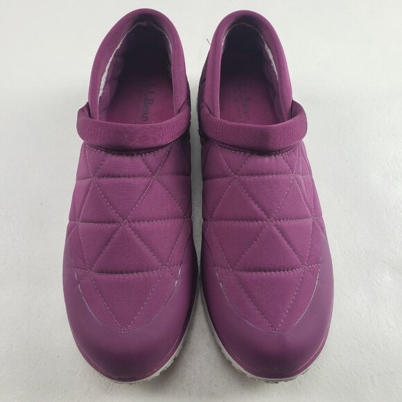 LL Bean Ultralight Primaloft Slip On Shoe Womens 10 Purple Quilted Waterproof - Picture 3 of 10